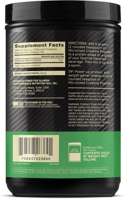 Optimum Nutrition Micronized Creatine Monohydrate
