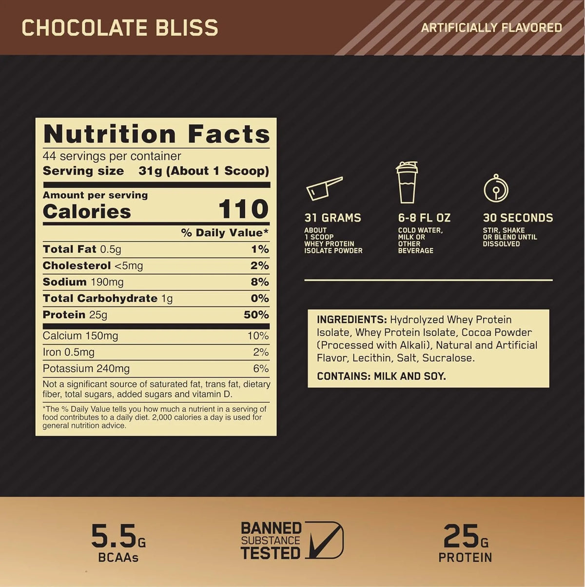 Optimum Nutrition Gold Standard Isolate Protein - Chocolate Bliss