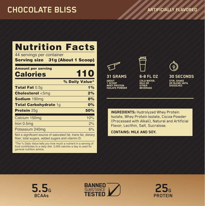 Optimum Nutrition Gold Standard Isolate Protein - Chocolate Bliss