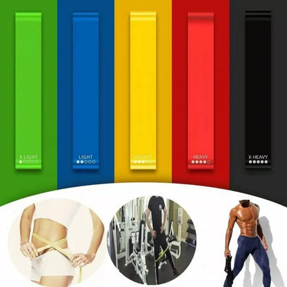 Resistance Bands Set of 5 - TPE Elastic Workout Bands for Gym, Strength Training, Yoga & Pilates