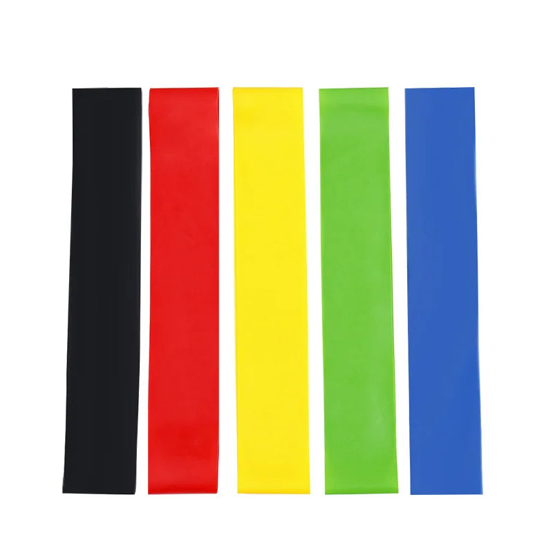 Resistance Bands Set of 5 - TPE Elastic Workout Bands for Gym, Strength Training, Yoga & Pilates