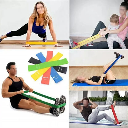 Resistance Bands Set of 5 - TPE Elastic Workout Bands for Gym, Strength Training, Yoga & Pilates