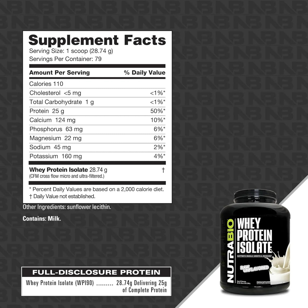Nutrabio Whey Protein Isolate - Unflavored